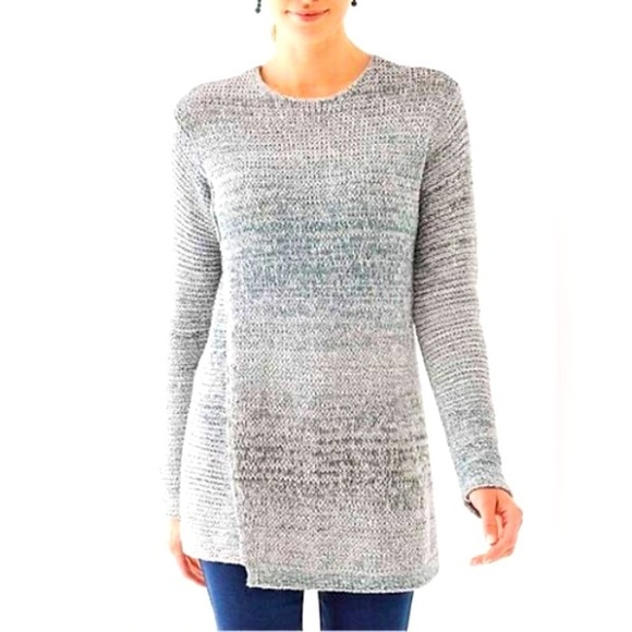 J. Jill Sweaters - J Jill pureJill Women’s Knit Tunic Crew Neck Sweater Asymmetrical Hem Gray XL